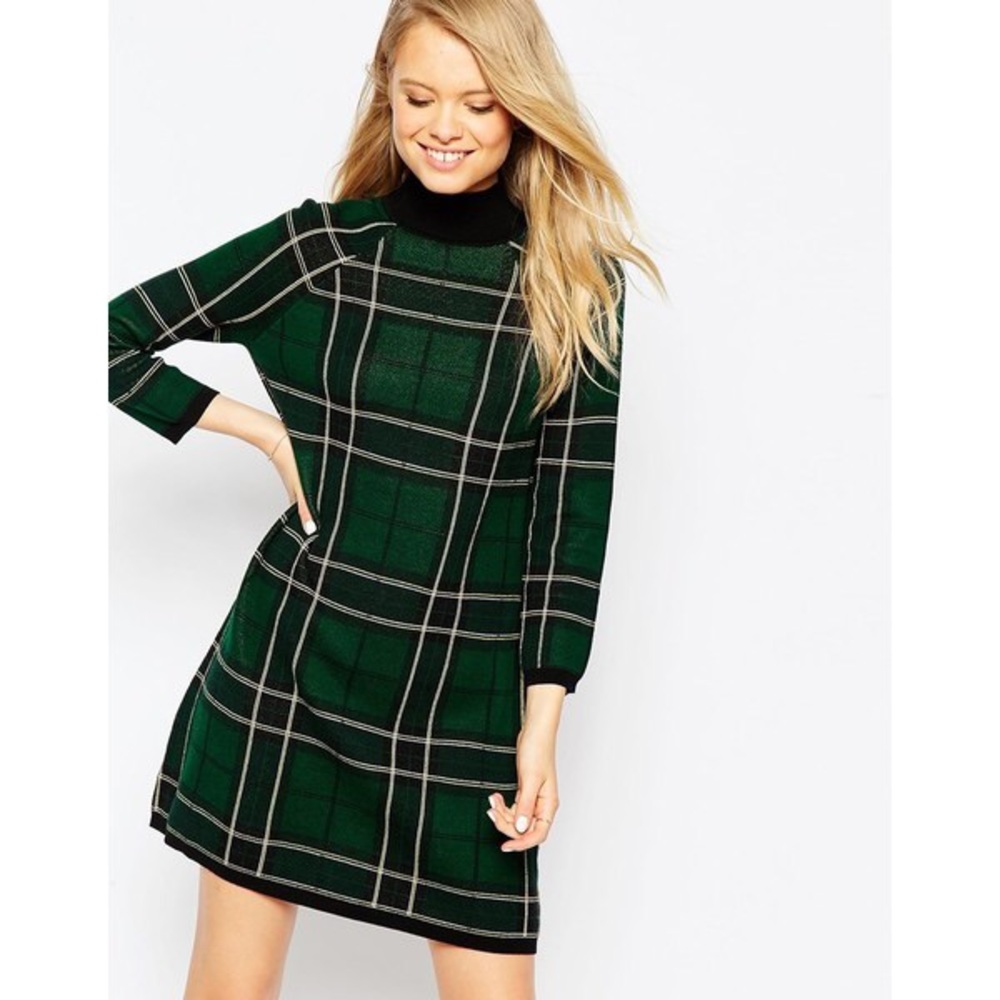 Asos Plaid Sweater Dress
